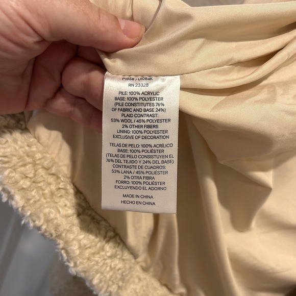 Pendleton Women's Cream Fuzzy Sherpa Full Zip Jacket Outdoor Size‎ XL Cozy - Picture 9 of 9